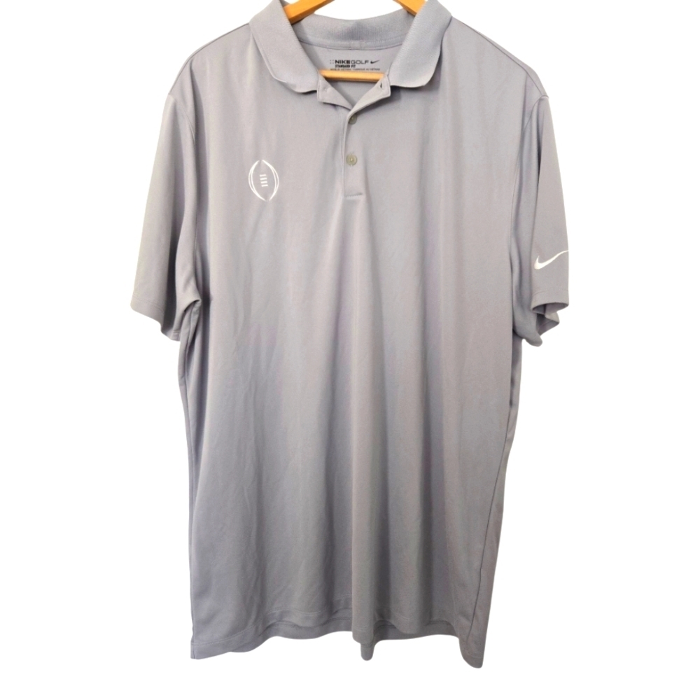 Nike Men's Light Gray Polo Shirt Size XL